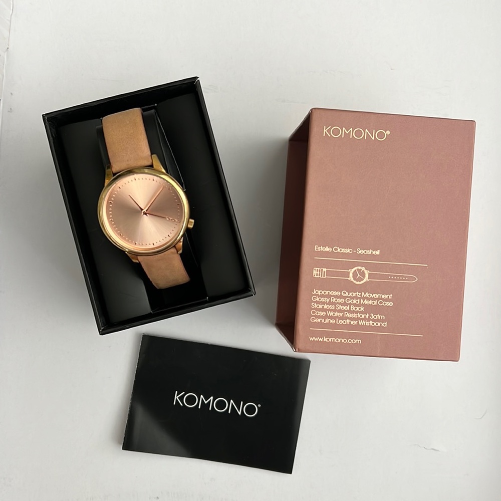KOMONO Watch, The Estelle in Seashell with original box and booklet